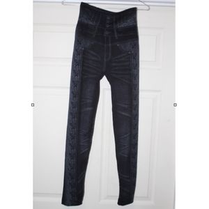 High Waisted 3D Print Knit Jeggings